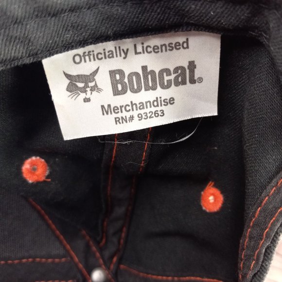 Bobcat Liquid Metal Black Orange Hat Baseball Cap 250296 - Picture 11 of 13